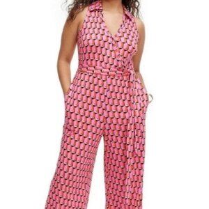 Diane von Furstenberg Pink & Black Jumpsuit XSmall